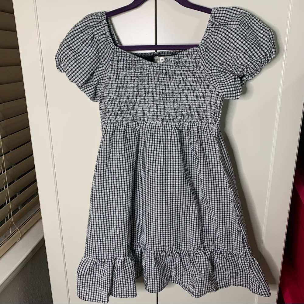Poppies and Roses Gingham Checked Prairie Dress